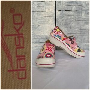 Dansko Pink Floral Print Slip On Clogs Kids Size 32 (US 1)